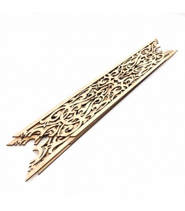 Lasergeschnittener Gitterrahmen 4 schräge Teile 140cmx60cmx10cm Holz Alimuna Design