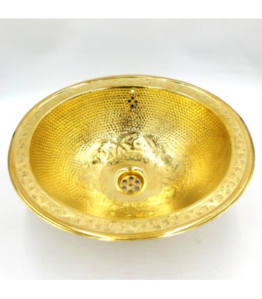 Lavabo Marroquí 35 cm Artesanía Marroquí Martillado y decorado con detalles arabescos