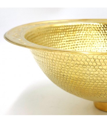 Marokkanisches Waschbecken 35 cm Marokkanisches Handwerk Gehämmert und mit Arabeskendetails verziert