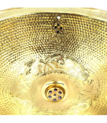 Lavabo Marroquí 35 cm Artesanía Marroquí Martillado y decorado con detalles arabescos