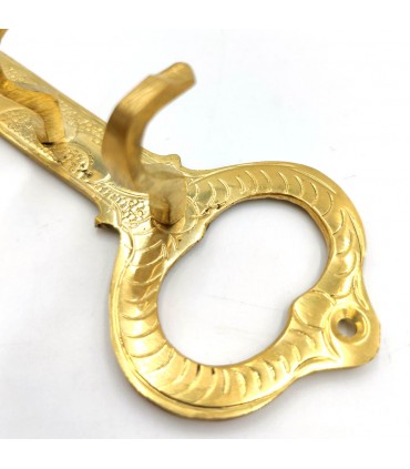 Schlüsselaufhänger, goldenes Messing, geschmiedet, marokkanisches Handwerk, antiker Schlüsselstil – Marrakesch-Modell