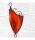Wall Light Orange Leather Lampshade Decorated with Henna Moroccan Crafts Model Aldurue