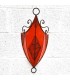Applique da Parete in Pelle Arancione con Paralume Decorato con Henné Artigianato Marocchino Modello Aldurue