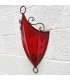 Lampada da parete con schermo in pelle rossa decorata con henné artigianato marocchino modello Aldurue
