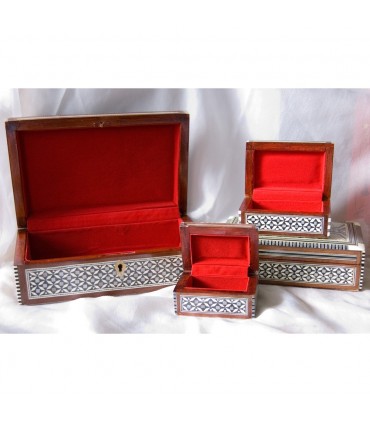 Juwelier rechteckigen weißen Intarsia Ägypten - 6 Größen