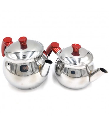 Ensemble de 2 théières turques en acier Eminox Globe Medium