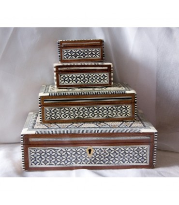 Intarsia blanc rectangulaire de bijoutier Egypte - 6 tailles