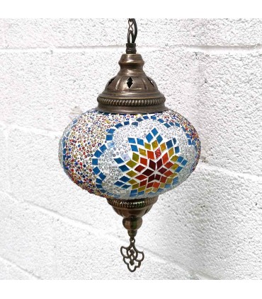 Luminária interior turca Vidro Metal Teto Mosaico Pingente Otomano Decoração Modelo Yildiz