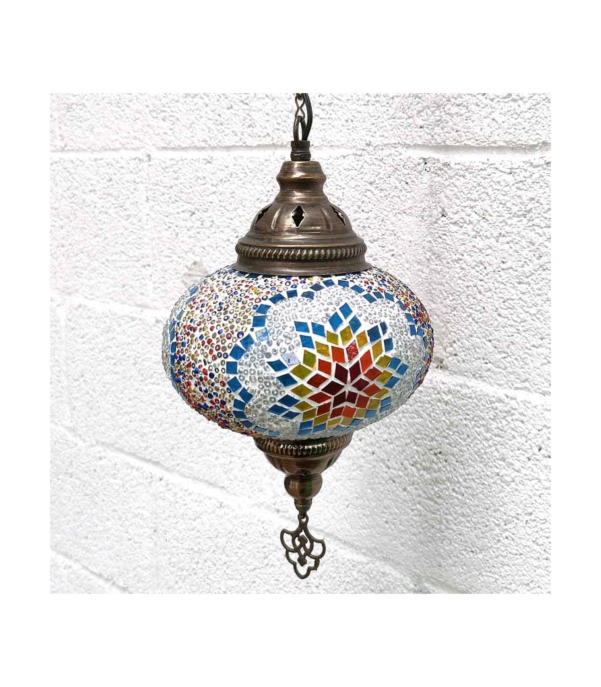 Türkische Innenlampe Glas Metall Deckenmosaik Anhänger Osmanische Dekoration Modell Yildiz