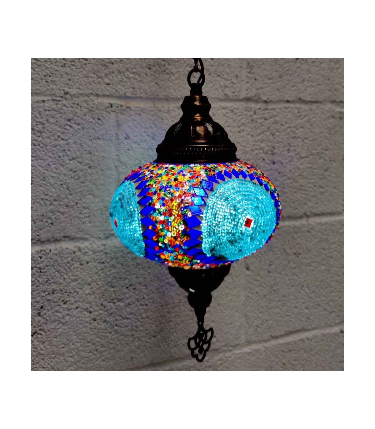 Türkische Innenlampe Glas Metall Decke Mosaik Anhänger Osmanische Dekoration Daire Modell
