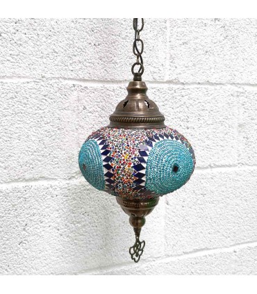 Türkische Innenlampe Glas Metall Decke Mosaik Anhänger Osmanische Dekoration Daire Modell