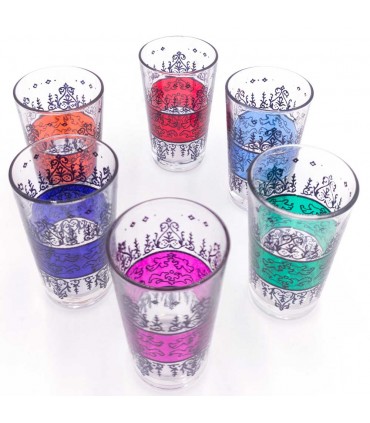 Set of 6 Engraved Tea Glasses - Moroccan Crafts - Belen Model