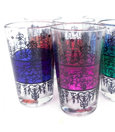 Ensemble de 6 Verres à Thé Gravés - Artisanat Marocain - Modèle Belen