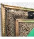 Marokkanischer goldener Spiegel 150 x 60 cm Kunsthandwerk aus geschnitztem Holz und geprägtem Metall Ainun-Modell