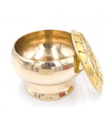 Räuchergefäß aus poliertem Metall, indisches Kunsthandwerk, hochwertiges Shabakat-Modell