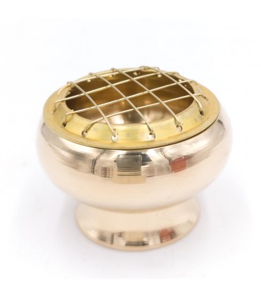 Queimador de Incenso de Metal Polido Incensário Artesanato Indiano Modelo Shabakat de Ótima Qualidade