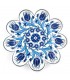 Trivet de cerâmica turca azul branco sortido modelo ASHAR 2