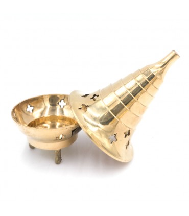 Queimador de incenso Cone incensário resinas com bronze carbono artesanato indiano modelo Babel 2