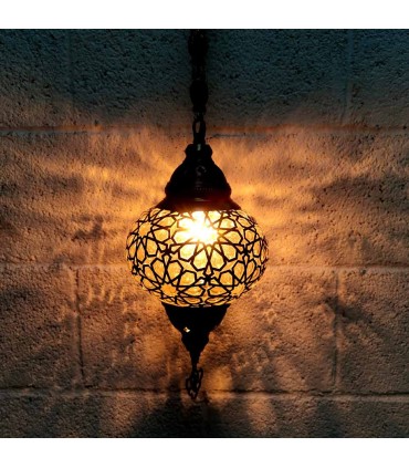 Plafonnier Turc Verre et Métal Intérieur Premium Artisanat Turquie Modèle Ottoman Série 3