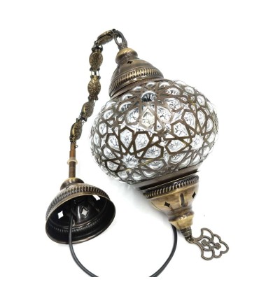 Luminária de teto turca Interior em vidro e metal Artesanato premium Turquia modelo Otomano série 3