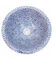 Lavandino in ceramica smaltata marocchina - Dipinto a mano - Modello Fez - Modello Jamilun 40 cm