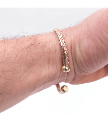 Bracelete Cobre e Latão Artesanato Marroquino Cura Preventiva Artrite Modelo 2