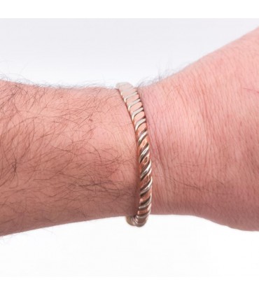 Bracciale rigido in rame e ottone Artigianato marocchino Guarigione Artrite preventiva Modello 5