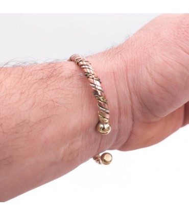 Bracelete Cobre e Latão Artesanato Marroquino Cura Preventiva Artrite Modelo 7