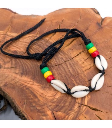 Afrikanisches Muschelarmband Handwerk Senegal Farben Jamaika Afrikanisches Modell