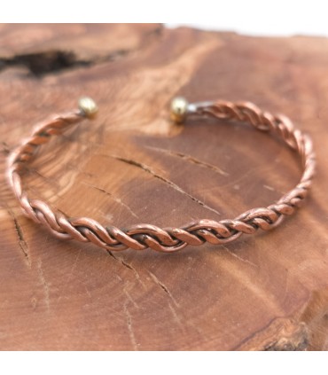 Pulsera Brazalete de Cobre y latón Curativo Preventivo Artritis Modelo 32
