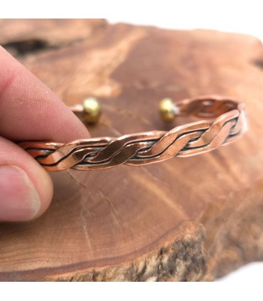 Bracelet Jonc Cuivre et Laiton Guérison Préventive de l'Arthrite Modèle 33