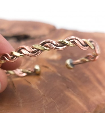 Bracciale rigido in rame e ottone Guarigione Preventiva Artrite Modello 36