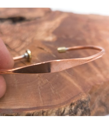 Bracelet Jonc Unisexe Cuivre et Laiton Guérison Préventive de l'Arthrite Modèle 39