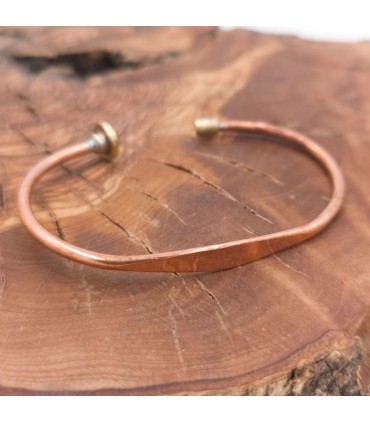 Bracelet Jonc Unisexe Cuivre et Laiton Guérison Préventive de l'Arthrite Modèle 39