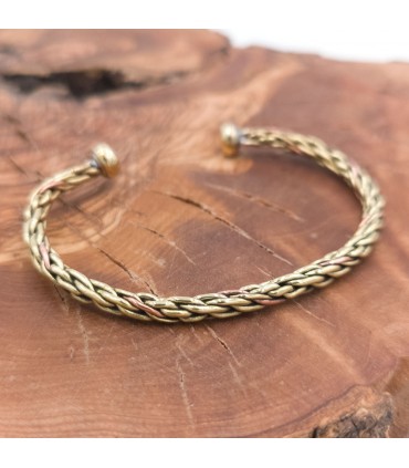 Bracelet Jonc Unisexe Cuivre et Laiton Guérison Préventive de l'Arthrite Modèle 41