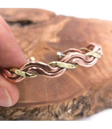 Bracciale rigido unisex in rame e ottone per la guarigione dell'artrite preventiva modello 42