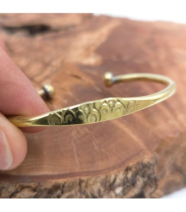 Bracelet Jonc Unisexe Cuivre et Laiton Guérison Préventive de l'Arthrite Modèle 43