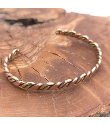 Unisex Copper and Brass Bangle Bracelet Healing Preventive Arthritis Model 45