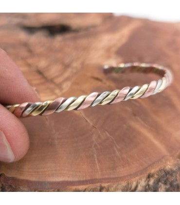 Bracciale rigido unisex in rame e ottone per la guarigione dell'artrite preventiva modello 49