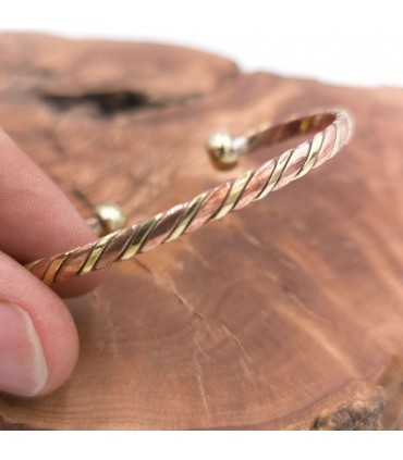 Bracciale rigido unisex in rame e ottone per la guarigione dell'artrite preventiva modello 50