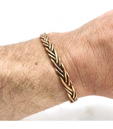 Pulsera Brazalete Unisex de Cobre y latón Curativo Preventivo Artritis Modelo 58