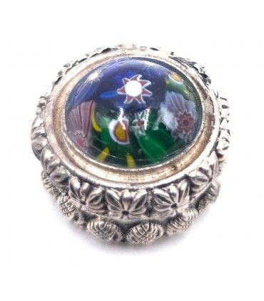 Alpaca Mini Decorative Multicolor Glass Pill Box Indian Crafts