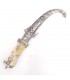 Poignard ou Dague Style Arabe Artisanat Marocain Ornemental Os et Alpaga En Relief Modèle Aladhmu