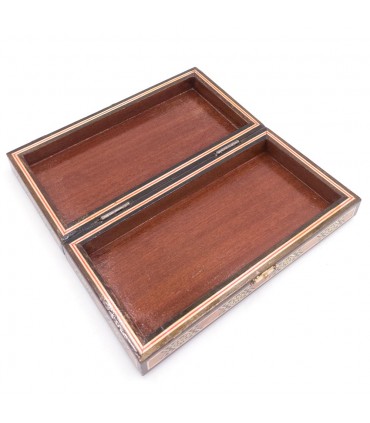 Juego Ajedrez Plegable + Fichas Madera (Taracea de Siria)