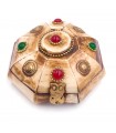 Indian Handicrafts Bone Box achteckig mit Samt Adhamu Modell 1