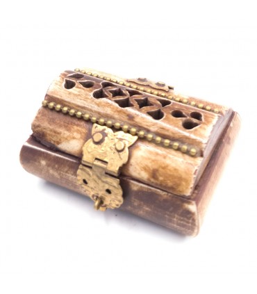 Bone Pillbox Box Indian Crafts mit Samt Adhamu 3 Model