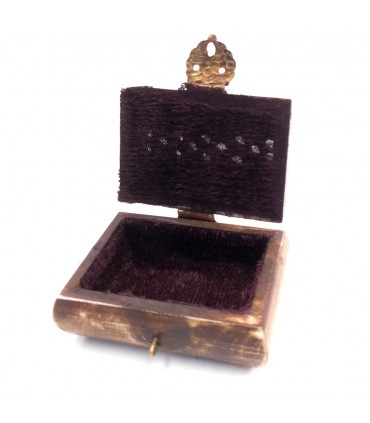 Bone Pillbox Box Indian Crafts mit Samt Adhamu 3 Model