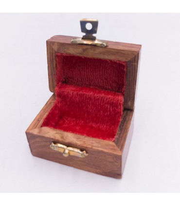 Pillendose aus Holz Indian Crafts mit Samt Khashabun Modell 1