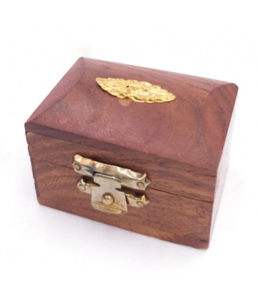 Pillendose aus Holz Indian Crafts mit Samt Khashabun Modell 1