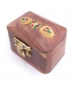 Pilulier en Bois Artisanat Indien avec Velours Khashabun Modèle 2